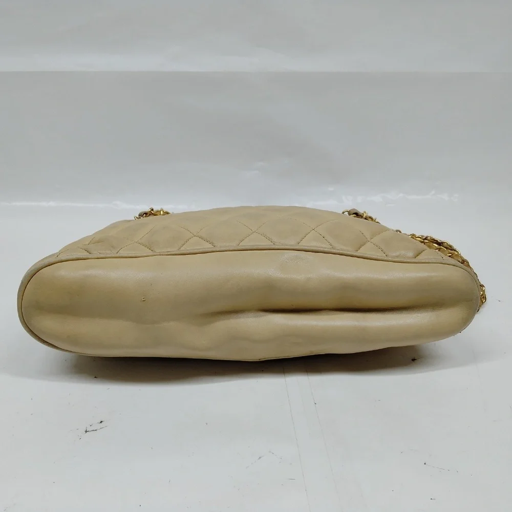 Chanel Beige Lamb Skin Bag